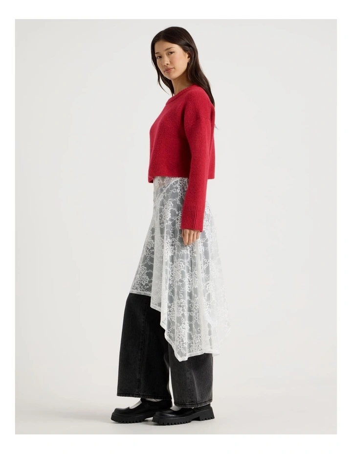 Lace Asymmetrical Dress in Snow White image 7