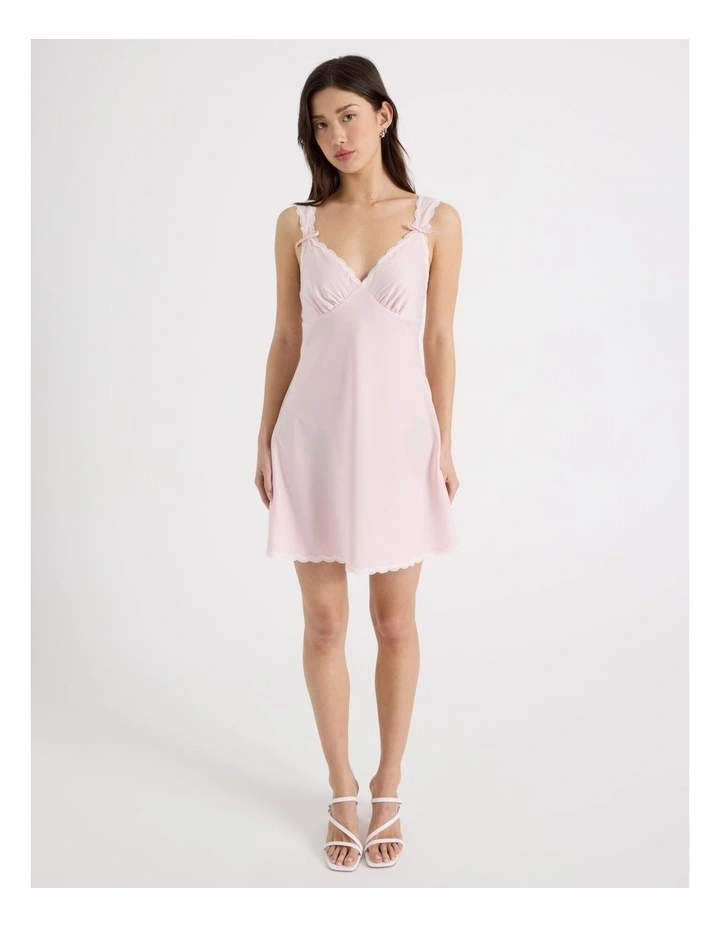 Sleeveless Lace Trim Dress in Potpourri Pink image 2