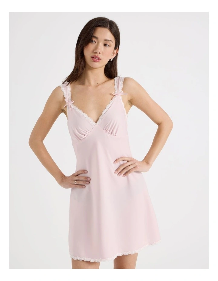 Sleeveless Lace Trim Dress in Potpourri Pink image 3
