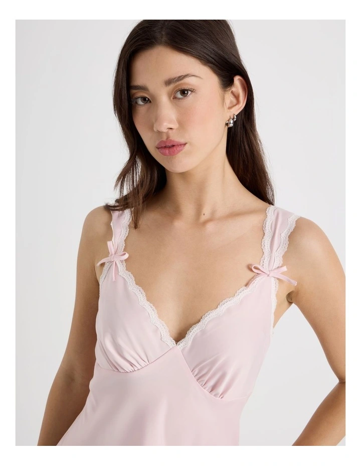 Sleeveless Lace Trim Dress in Potpourri Pink image 4