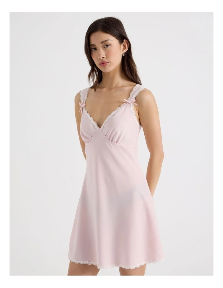 Sleeveless Lace Trim Dress in Potpourri Pink image 5
