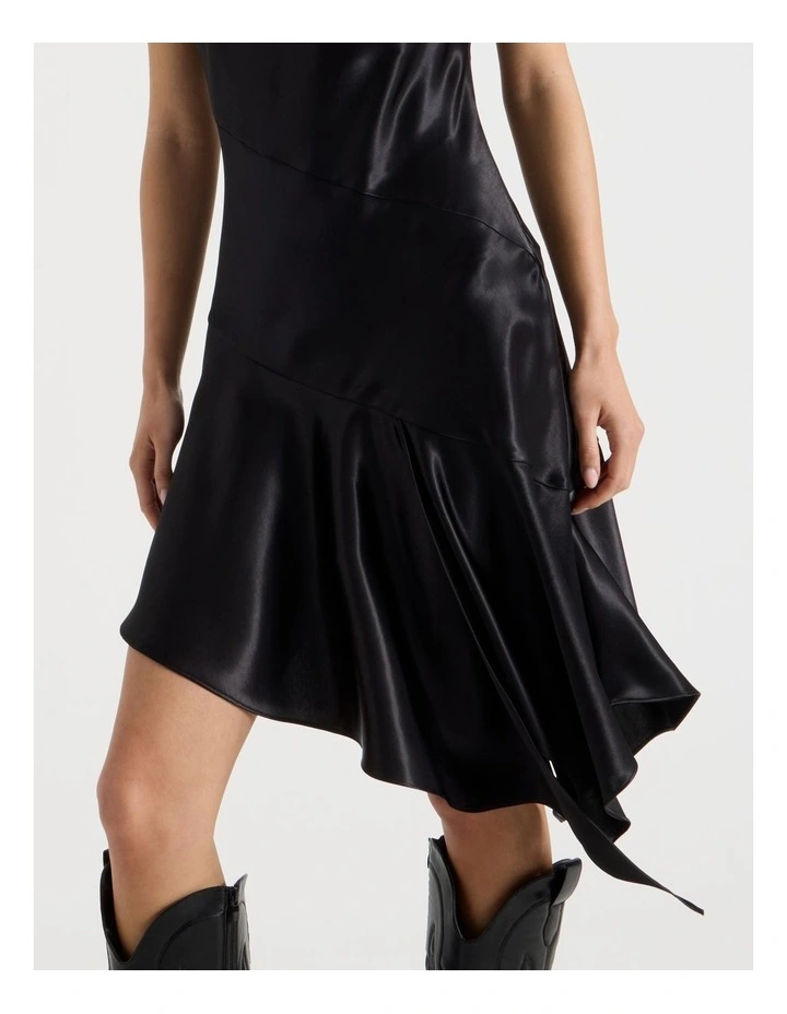 Asymmetric Panel Dress in Jet Black image 2