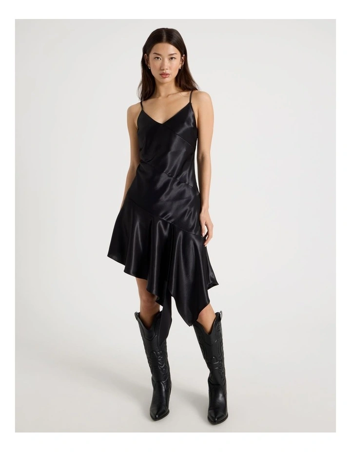 Asymmetric Panel Dress in Jet Black image 3