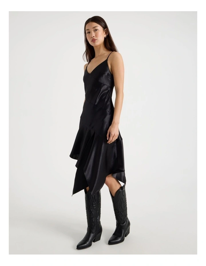 Asymmetric Panel Dress in Jet Black image 5