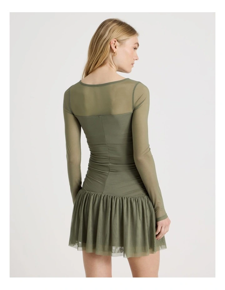 Long Sleeve Mesh Mini Dress image 6