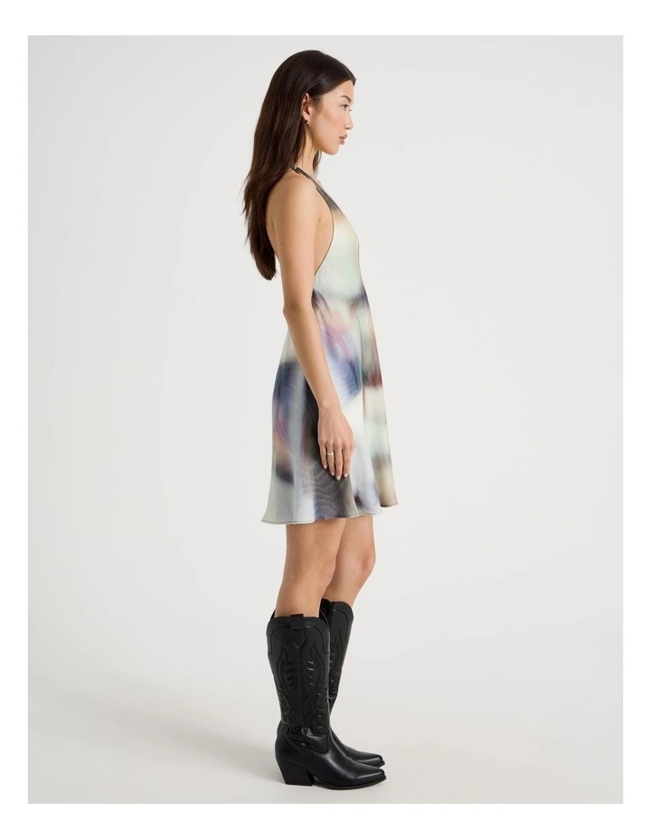 Halter Mini Dress in Check Print image 1