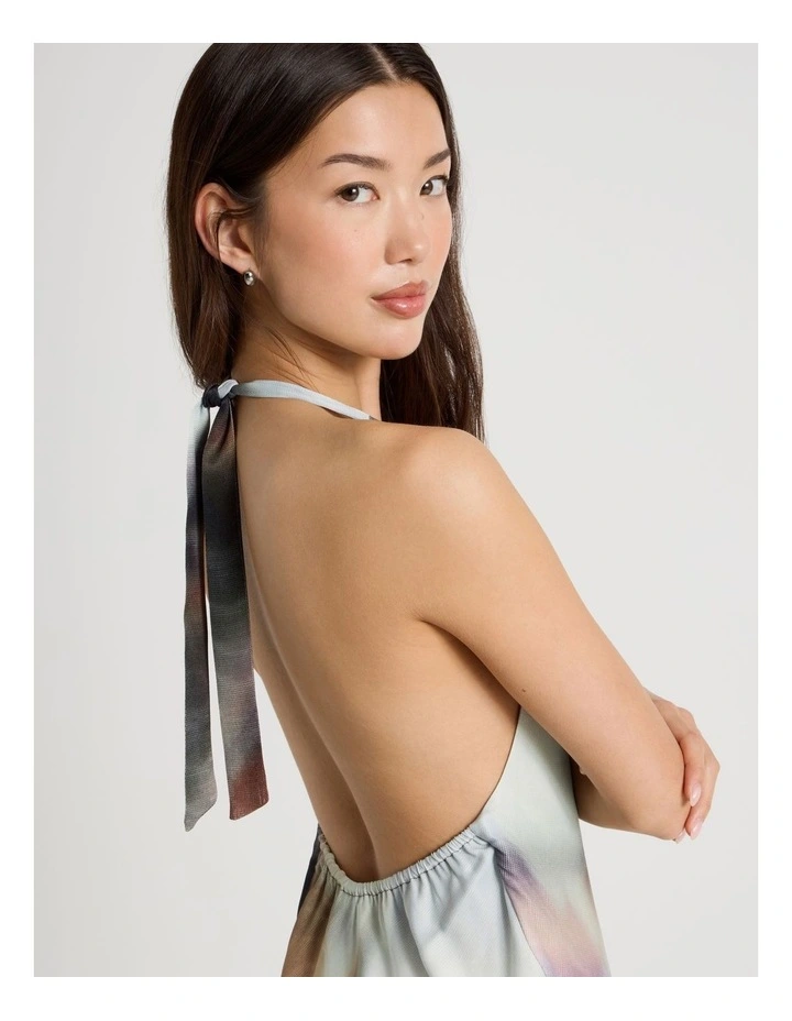 Halter Mini Dress in Check Print image 5