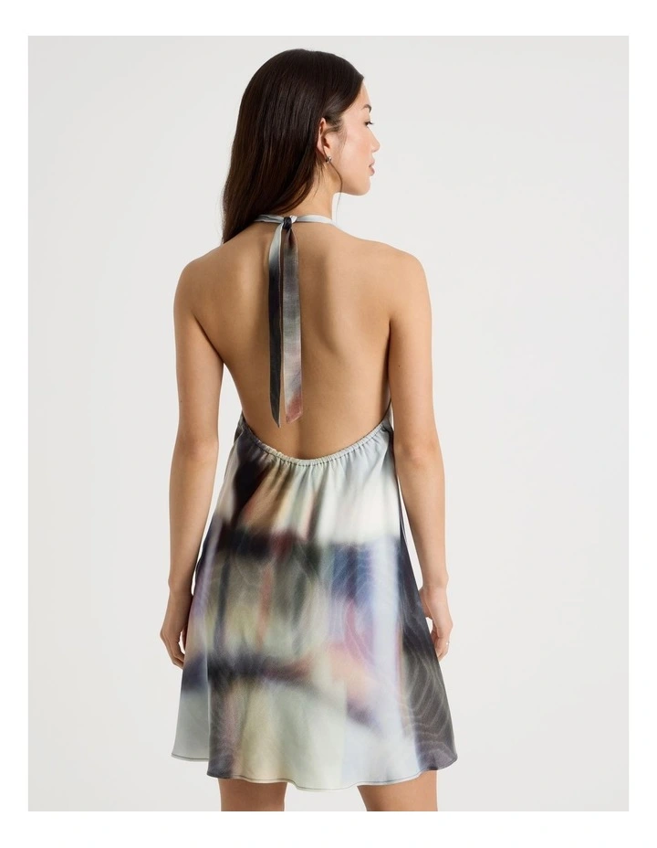 Halter Mini Dress in Check Print image 6