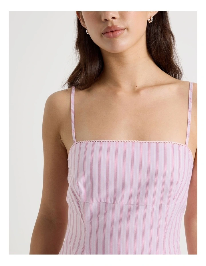 Fit & Flare Mini Dress in Red Stripe image 4