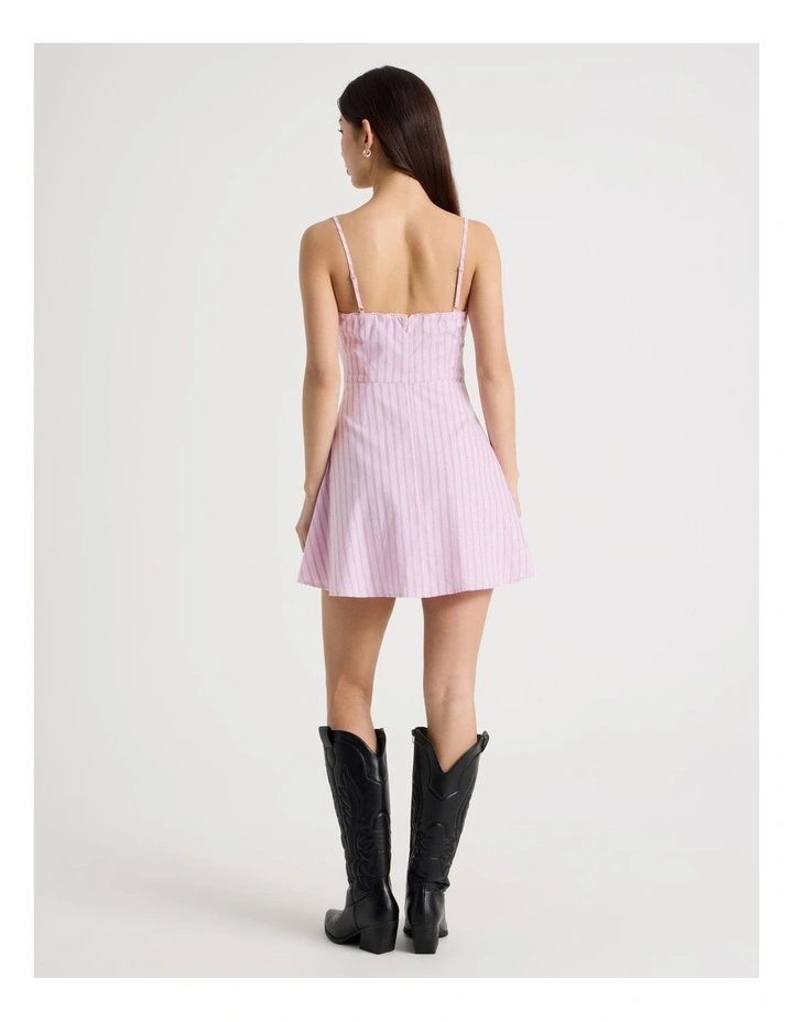 Fit & Flare Mini Dress in Red Stripe image 5