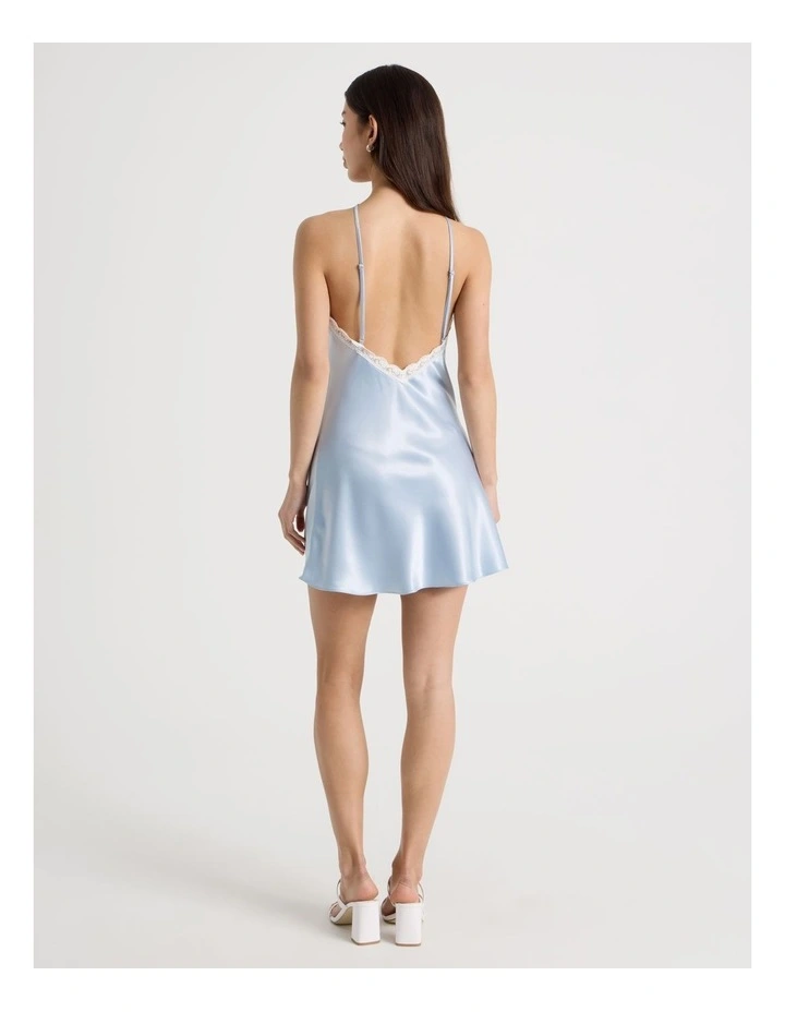 Halter Lace Trim Dress in Sky Blue image 5