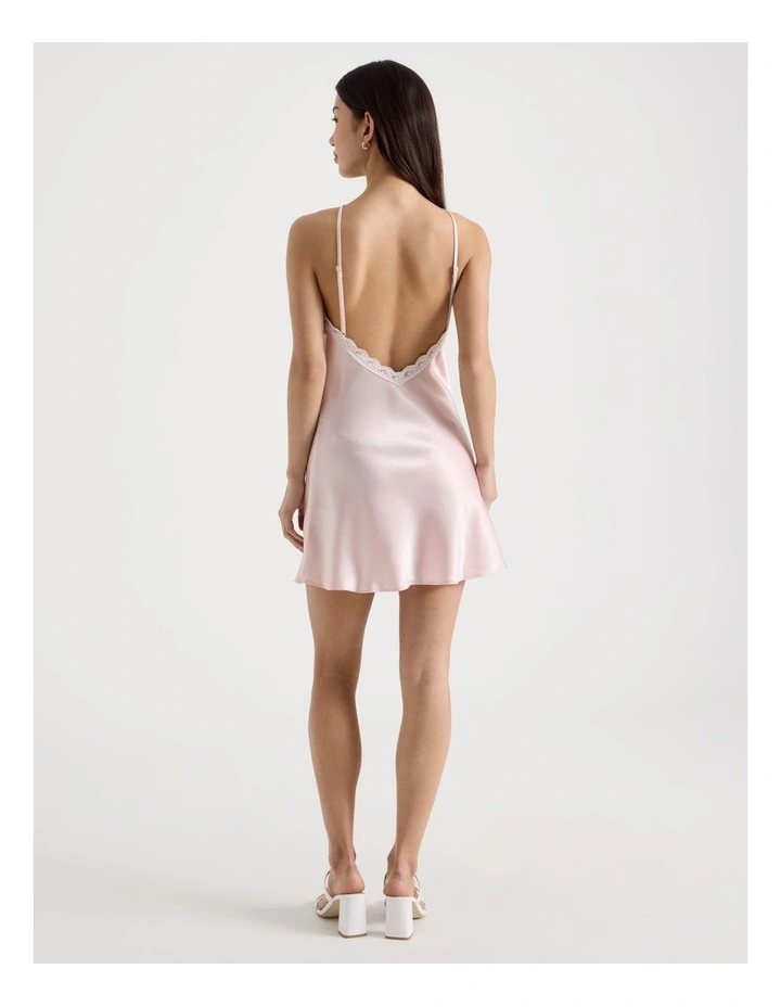 Halter Lace Trim Dress in Pink image 5