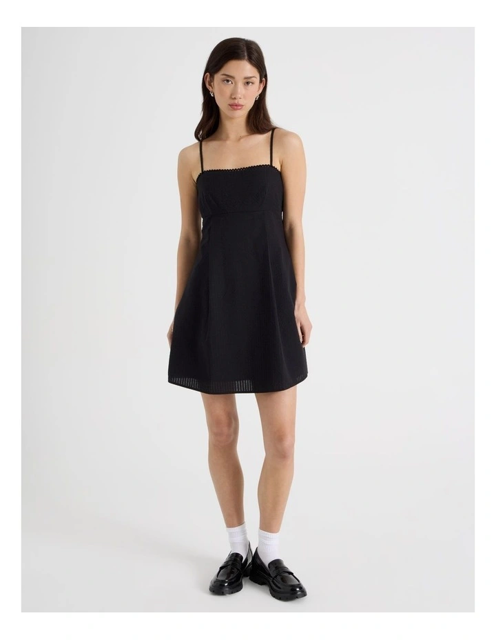 Check Mini Dress in Jet Black image 1