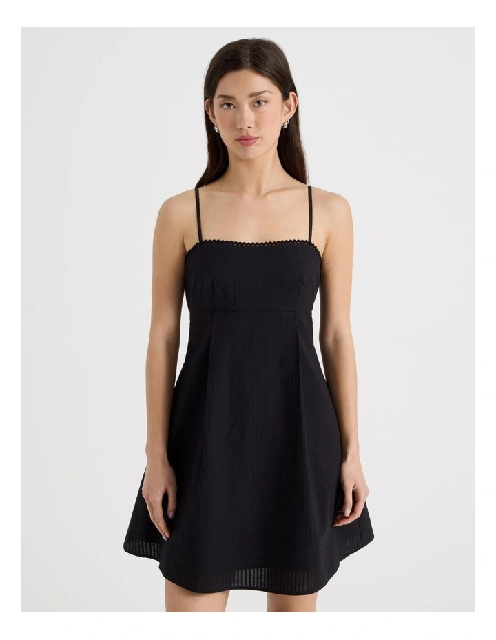 Check Mini Dress in Jet Black image 2