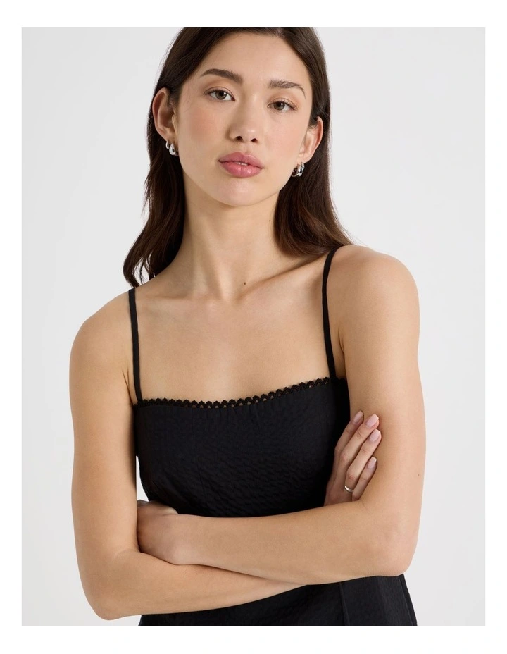 Check Mini Dress in Jet Black image 3