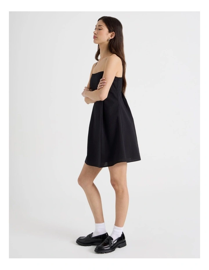 Check Mini Dress in Jet Black image 5