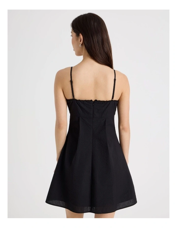 Check Mini Dress in Jet Black image 6