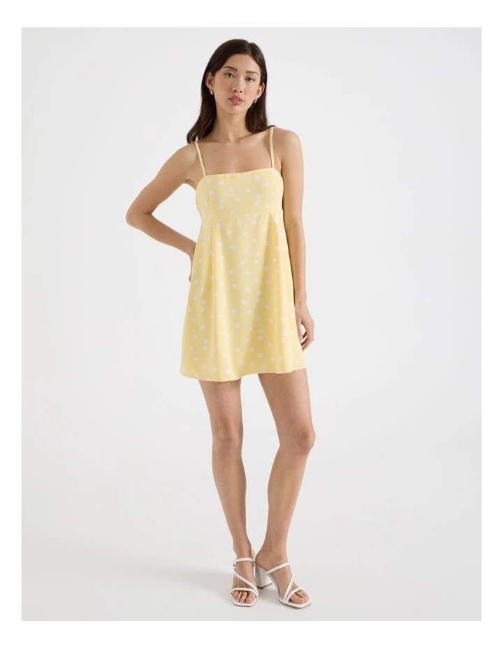 Babydoll Dress in Yellow and White Spot image 1