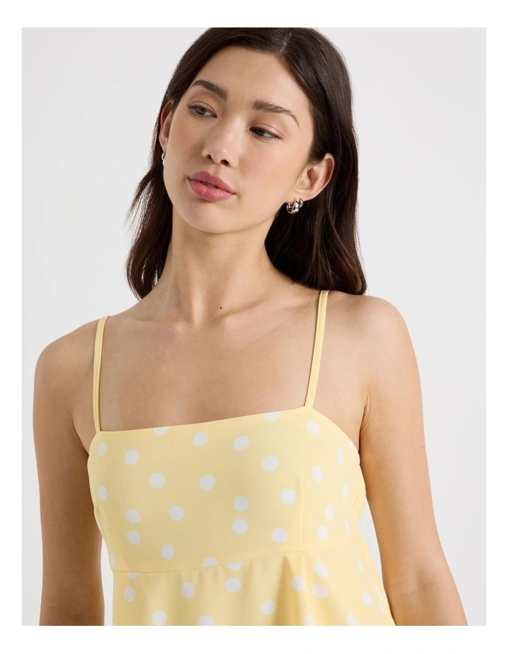Babydoll Dress in Yellow and White Spot image 4