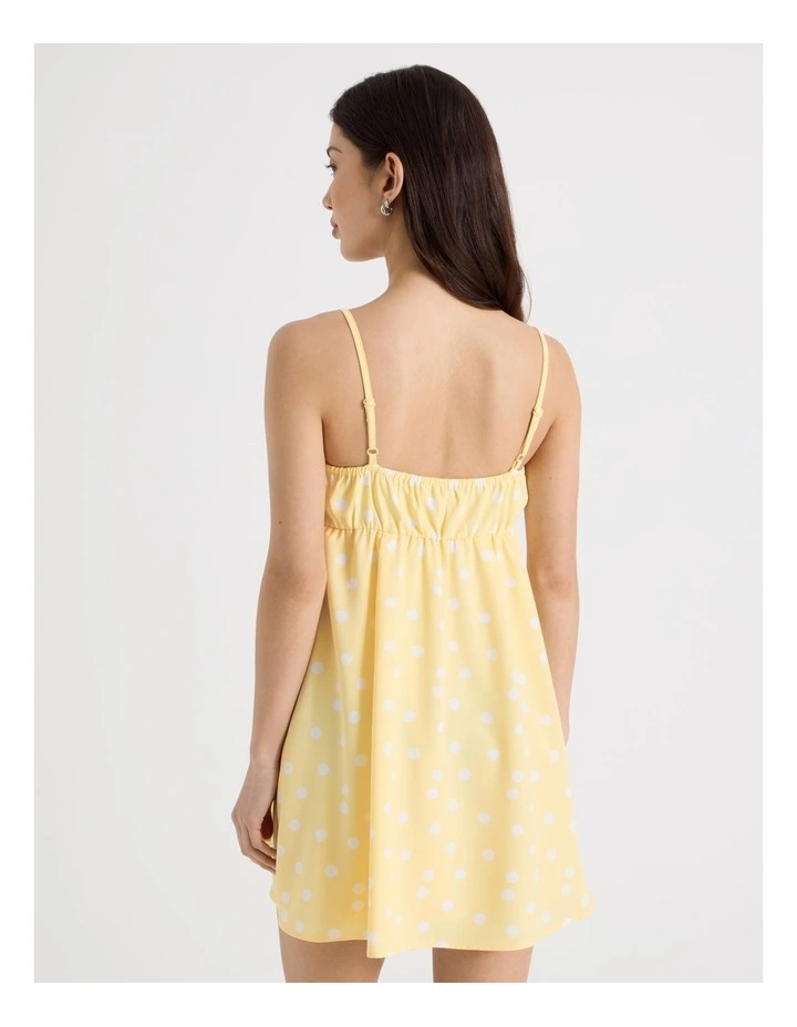 Babydoll Dress in Yellow and White Spot image 6