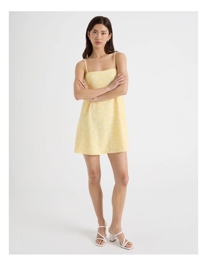 Babydoll Dress in Yellow and White Spot image 7