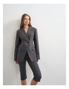 Cara Cinched Blazer in Grey
