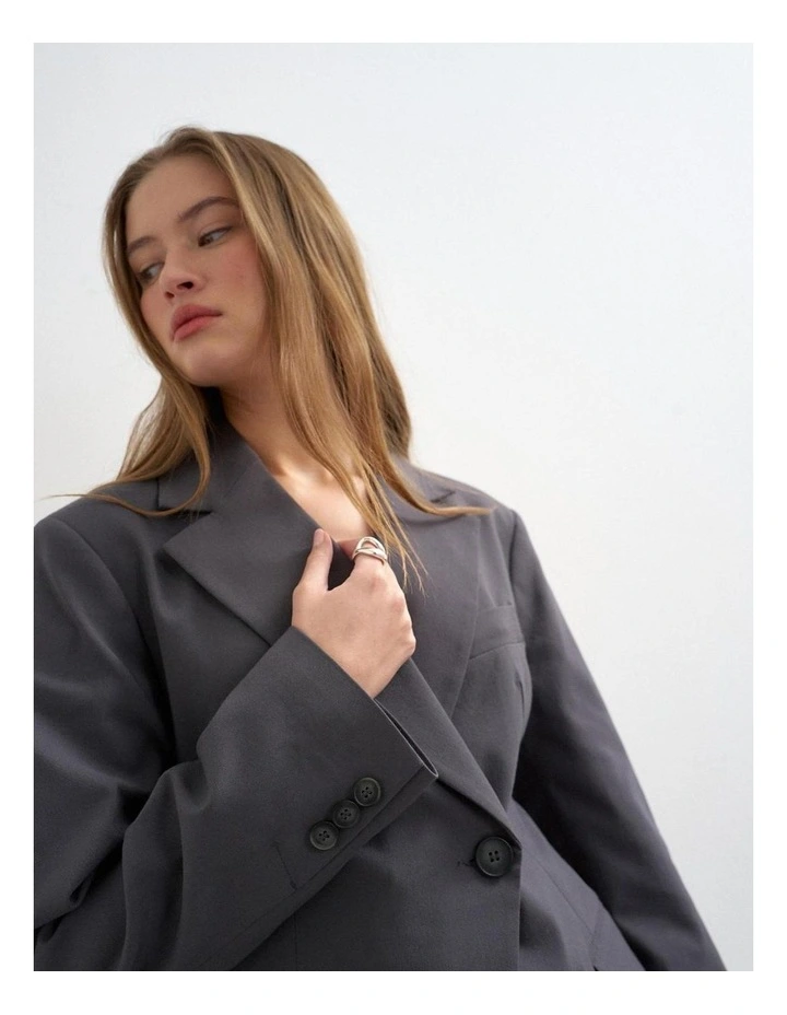 Cara Cinched Blazer in Grey image 3