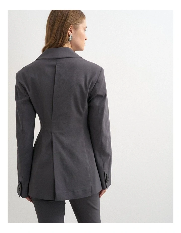 Cara Cinched Blazer in Grey image 4