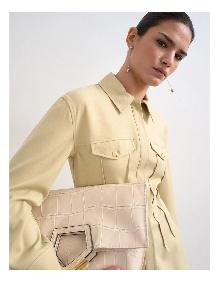 Talia Tailored Shirt in Green image 3