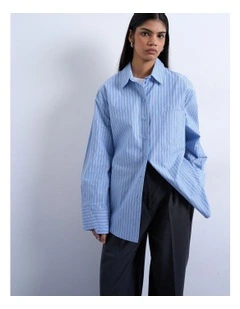 Demi Oversized Shirt in Blue