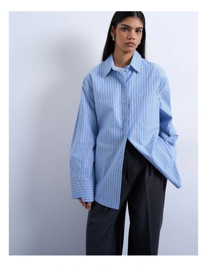 Demi Oversized Shirt in Blue image 1