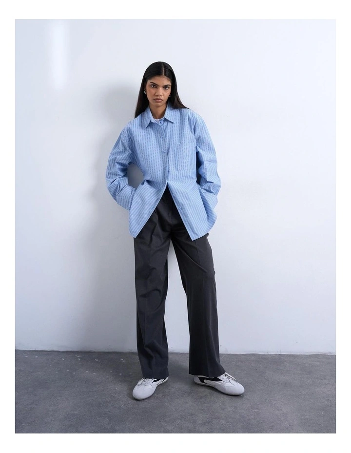 Demi Oversized Shirt in Blue image 2
