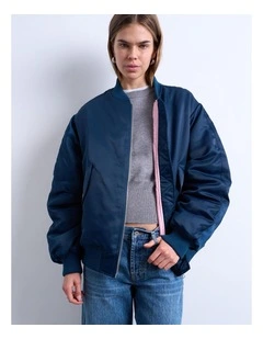 Ava Bomber Jacket in Navy