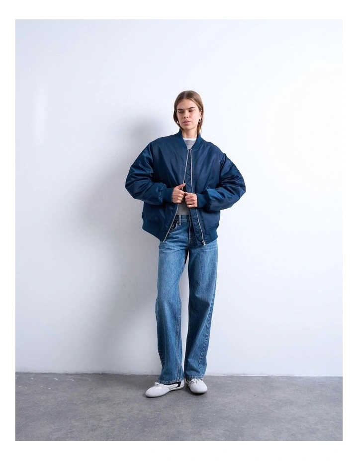 Ava Bomber Jacket in Navy image 4