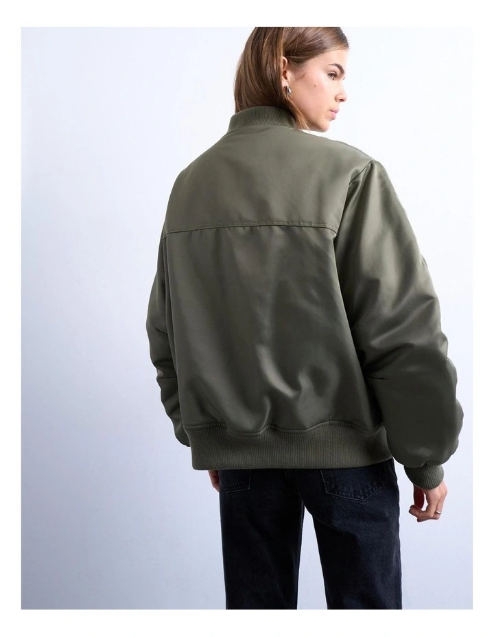 Ava Bomber Jacket in Green image 3