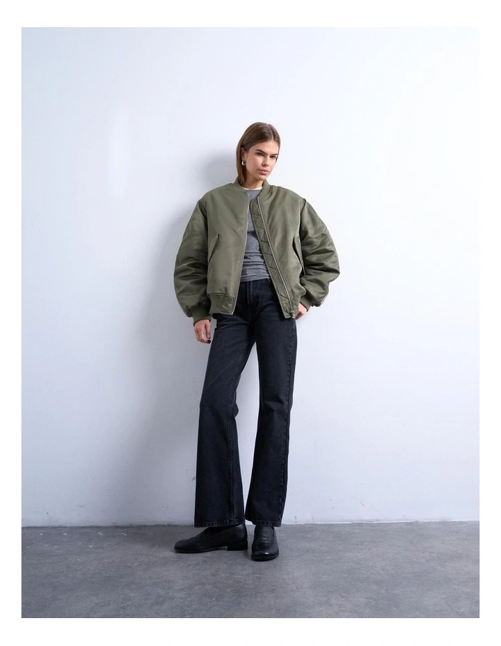 Ava Bomber Jacket in Green image 4