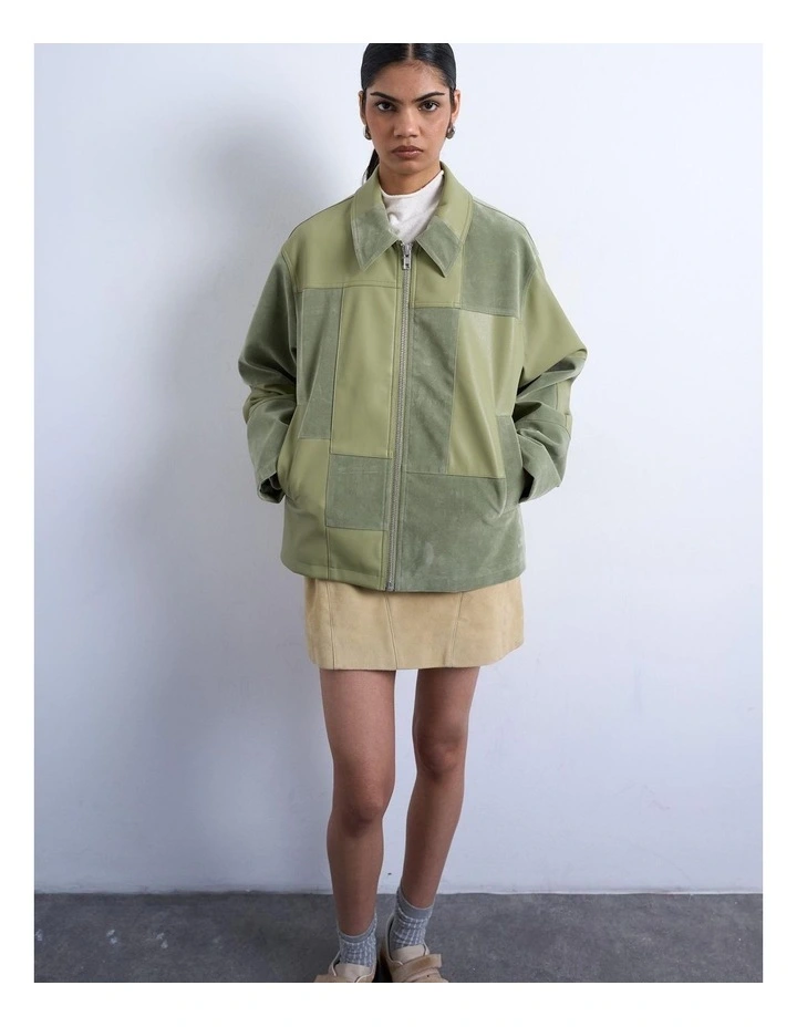 Emily Patchwork Jacket in Green image 1