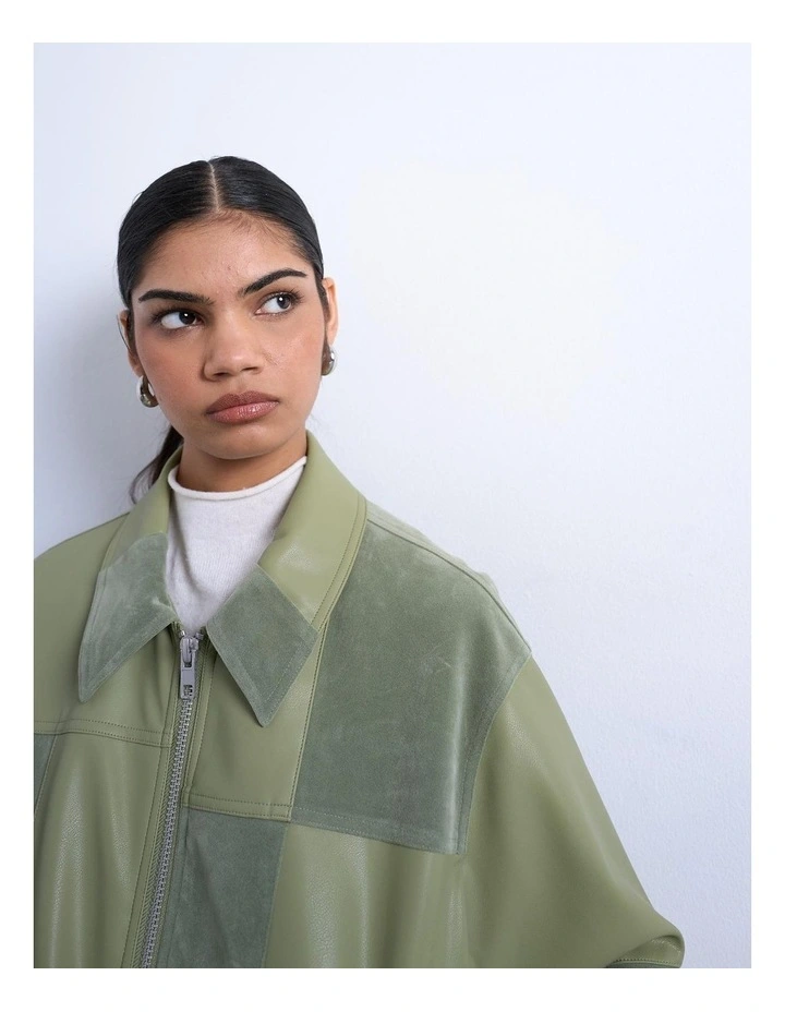 Emily Patchwork Jacket in Green image 2