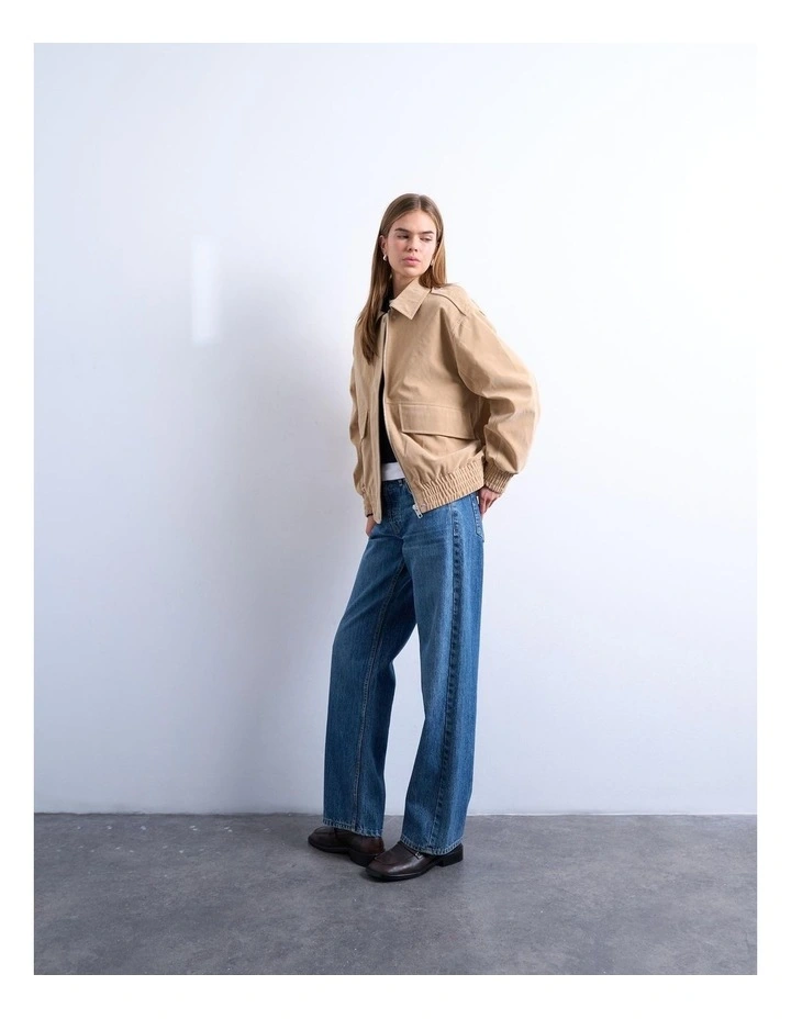 Evelyn Bomber Jacket in Beige image 3