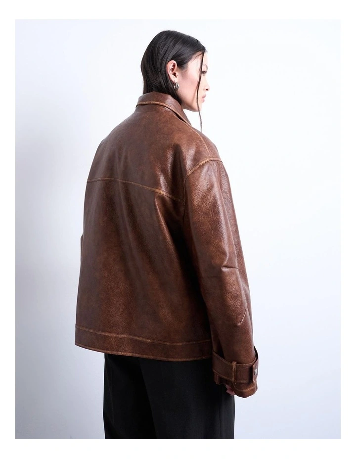 Elizabeth Biker Jacket in Brown image 4