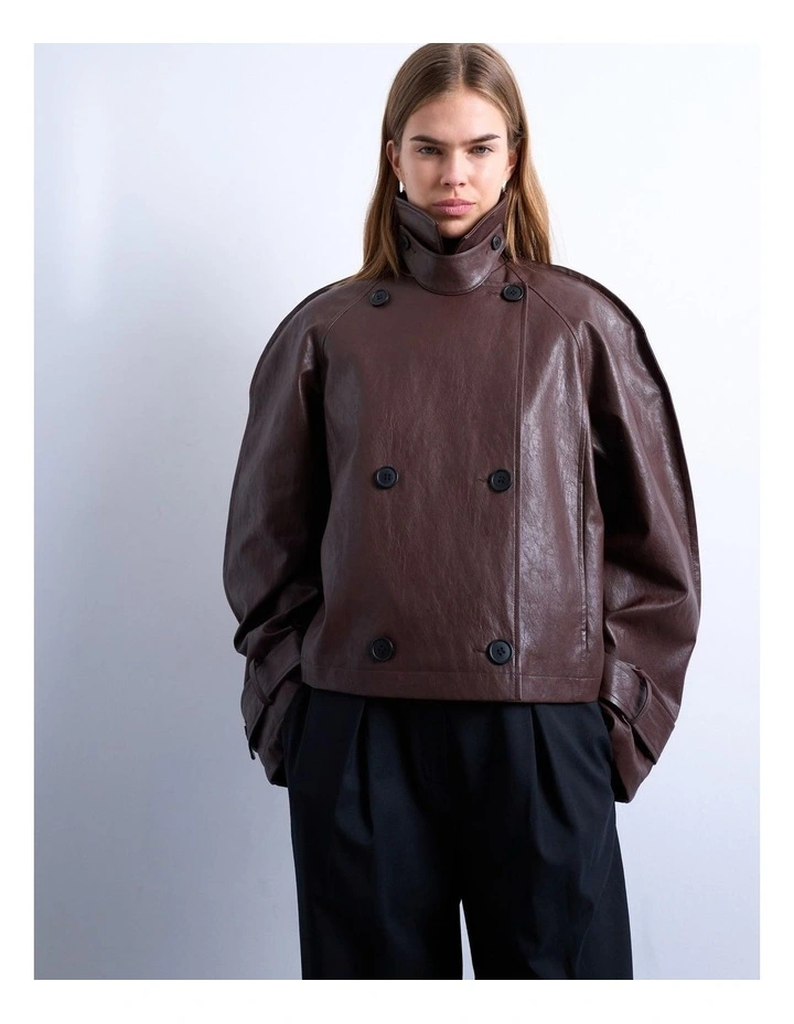 Thalia Ovoid Sleeve Short Trenchcoat Brand Attributes image 2