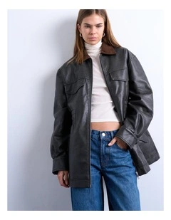 Frej Cinch Waist Jacket in Black
