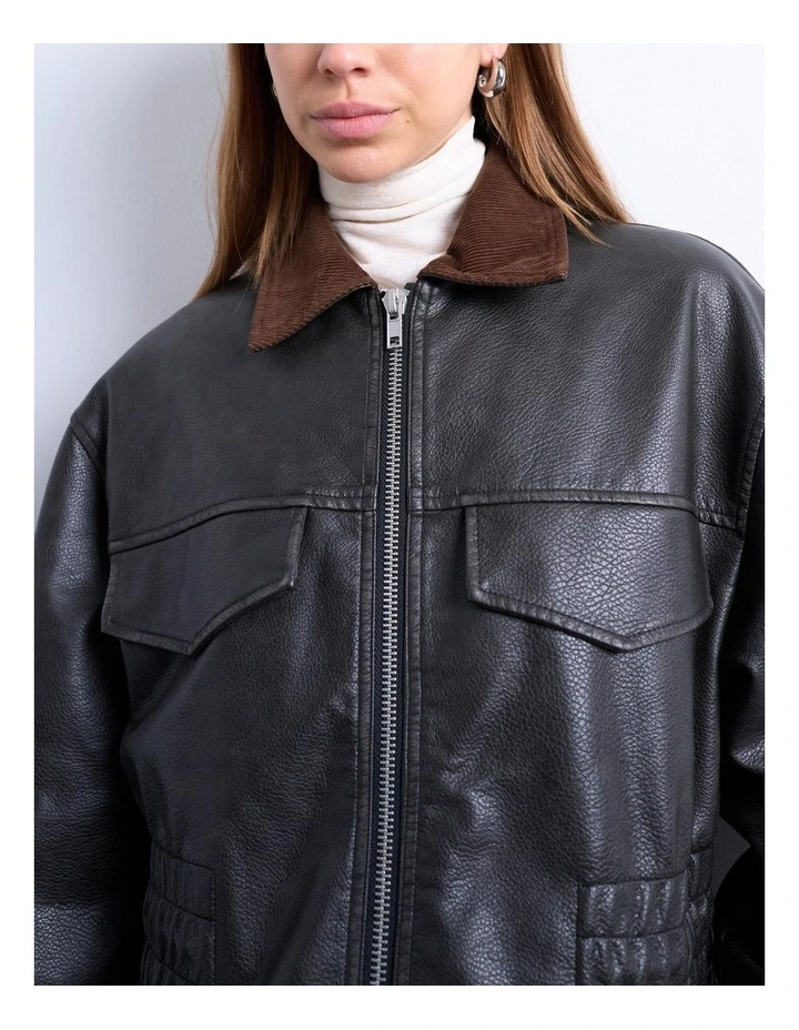 Frej Cinch Waist Jacket in Black image 2