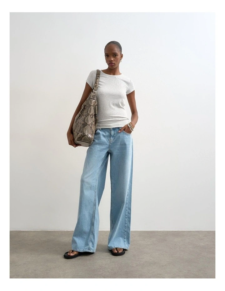 Premium Rib Tee in Grey Marle image 3