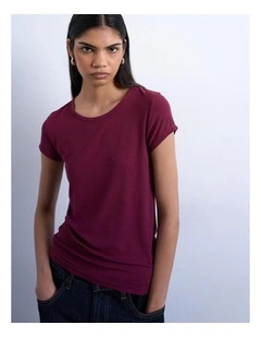 Premium Rib Tee in Red