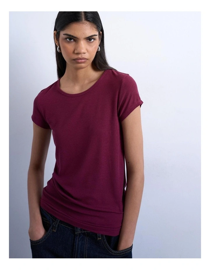 Premium Rib Tee in Red image 1