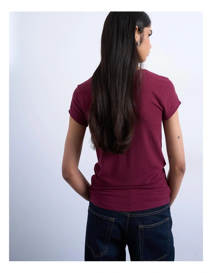 Premium Rib Tee in Red image 4