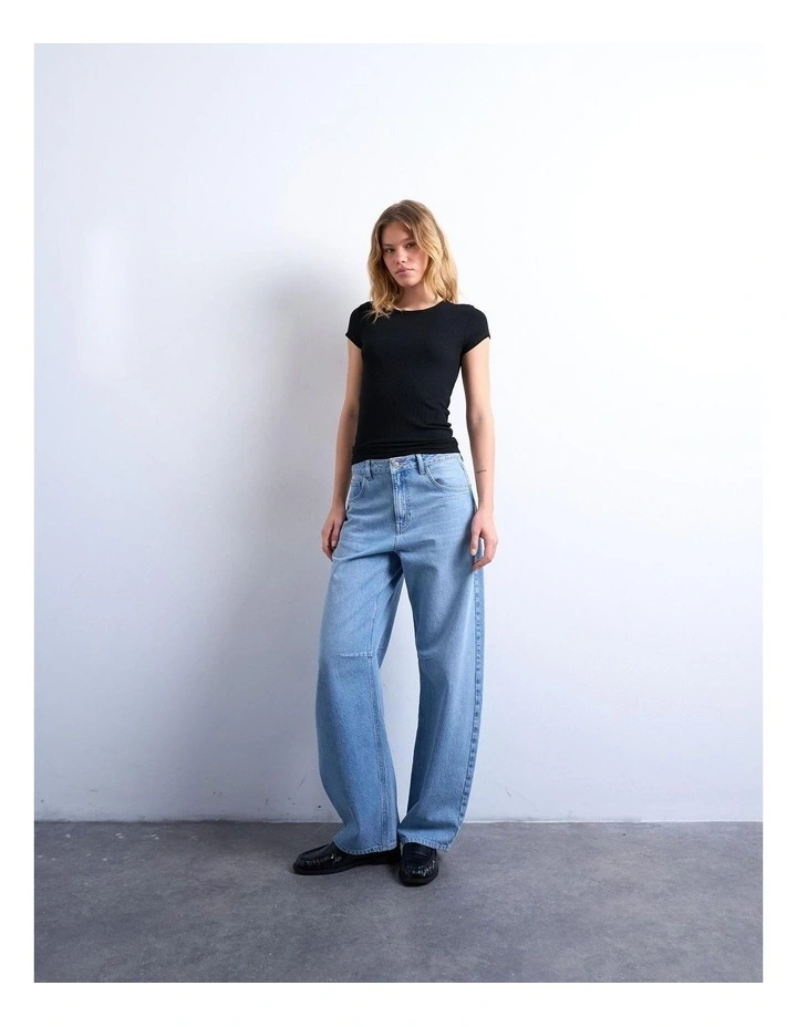 Premium Rib Tee in Black image 2