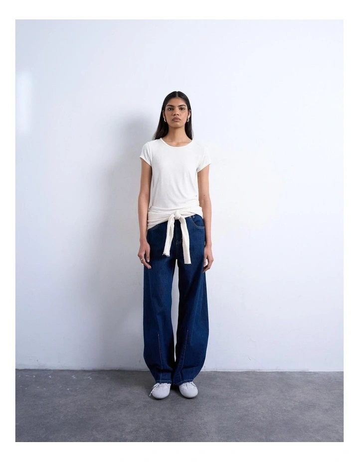 Premium Rib Tee in Ecru image 2