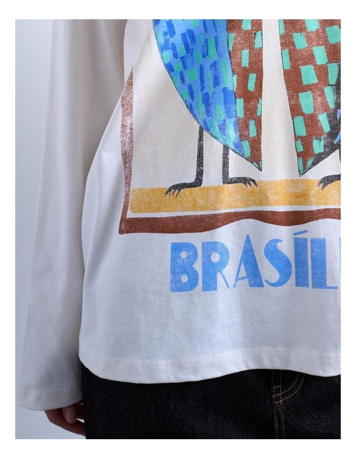 Alberte Graphic T-Shirt in White image 3